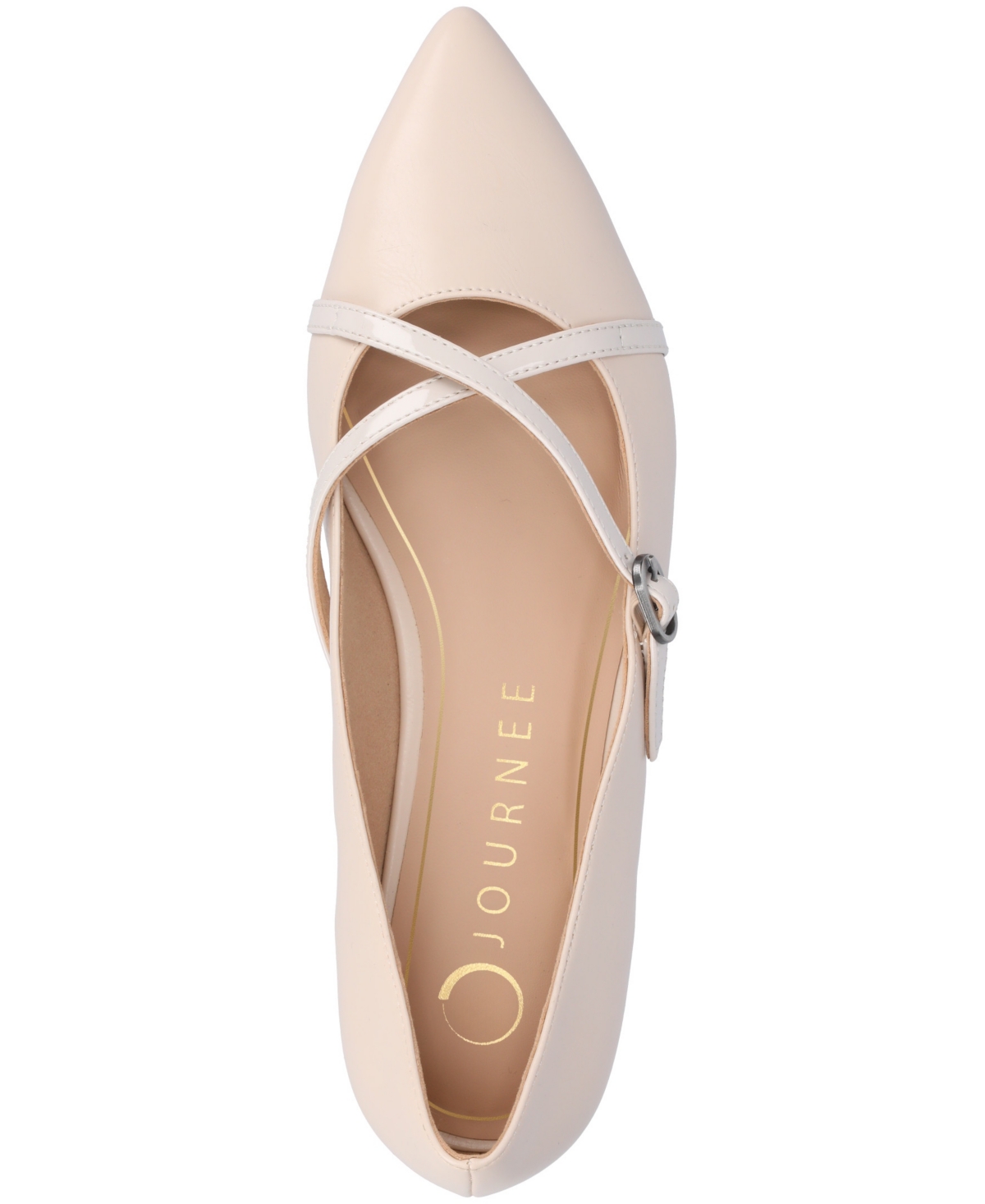 Journee Collection Camby Pointed Toe Flat In Bone