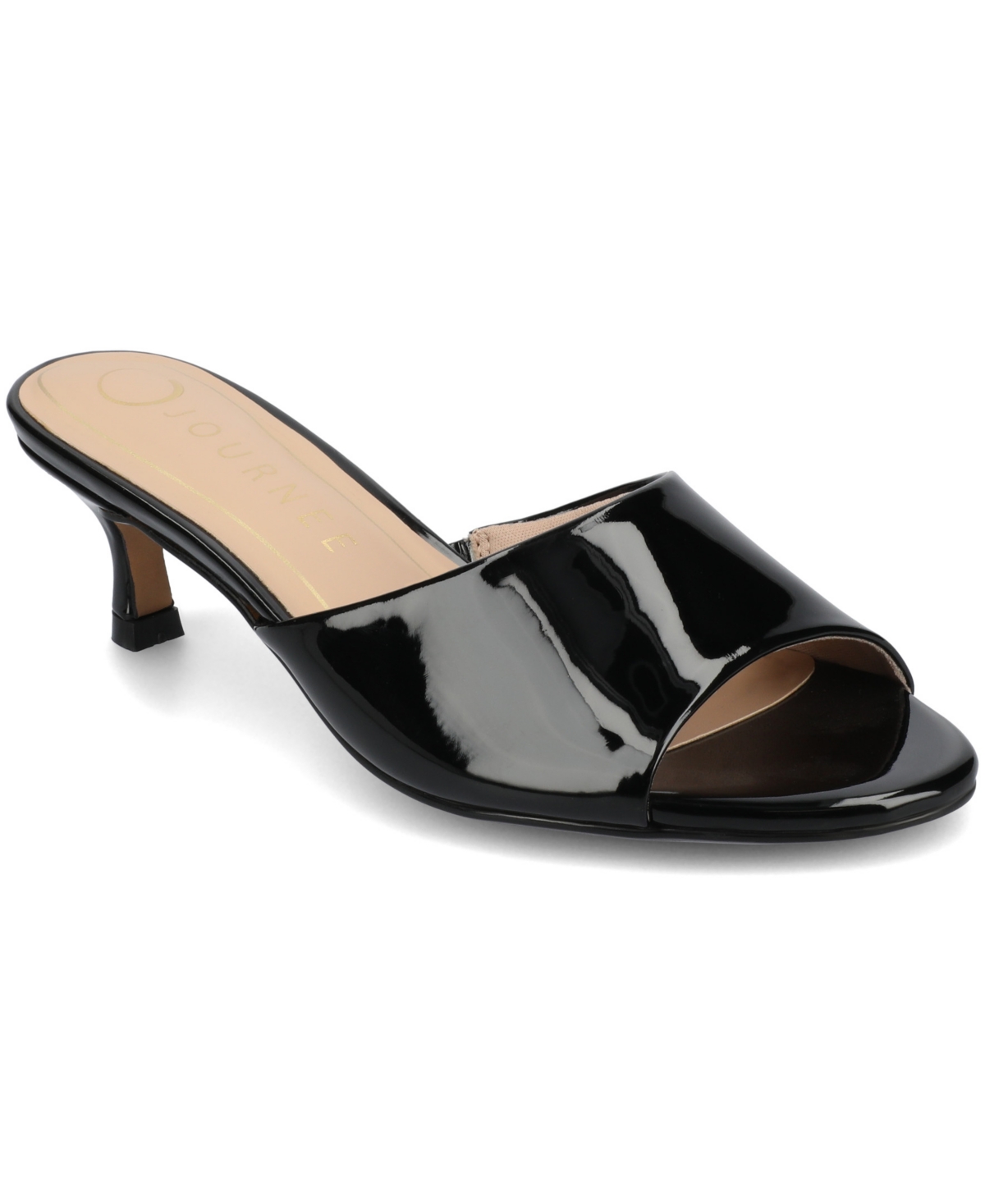 Shop Journee Collection Women's Jeylah Kitten Heel Dress Sandals In Patent,black
