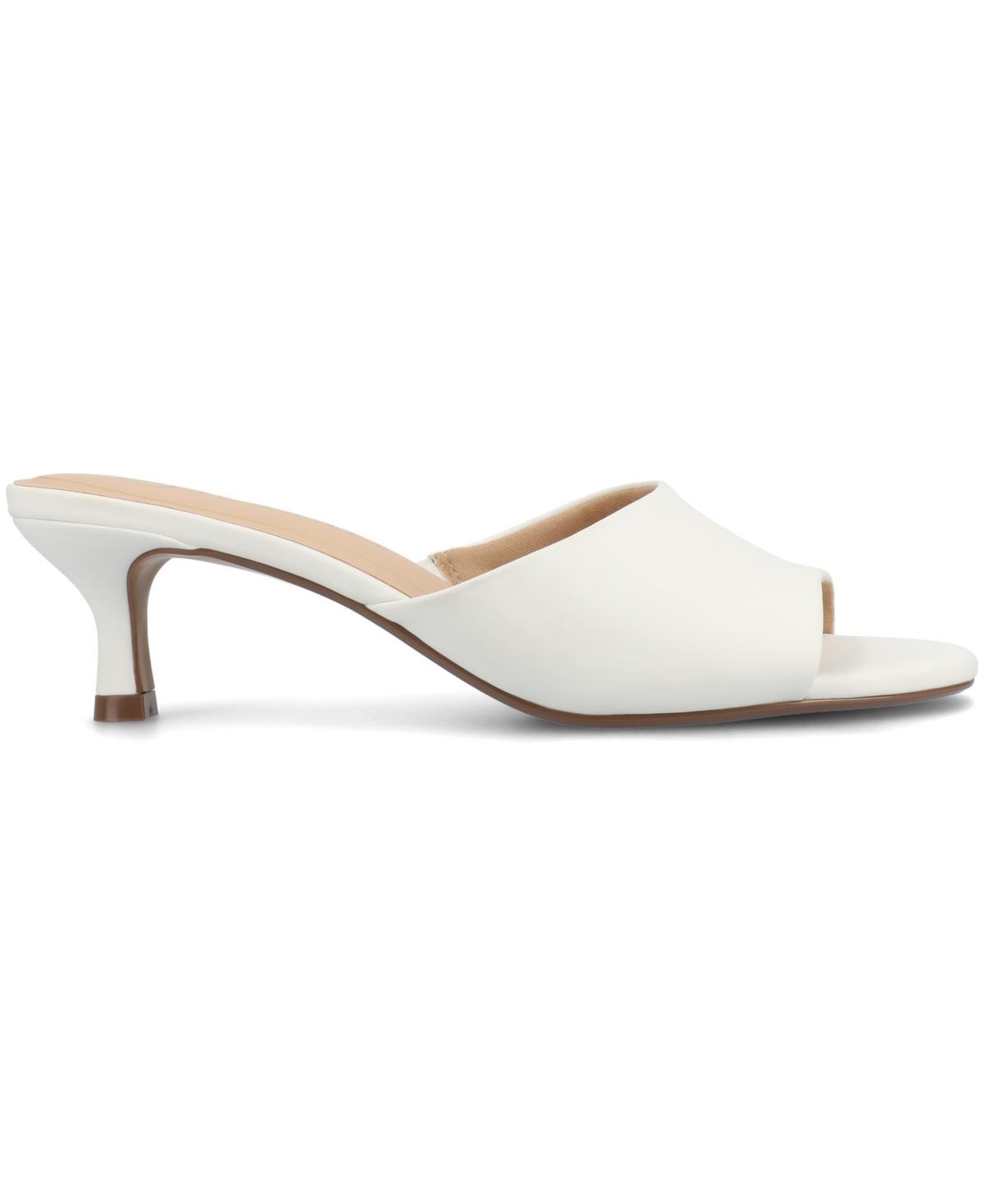 Journee Collection Jeylah Kitten Heel Slide Sandal In White