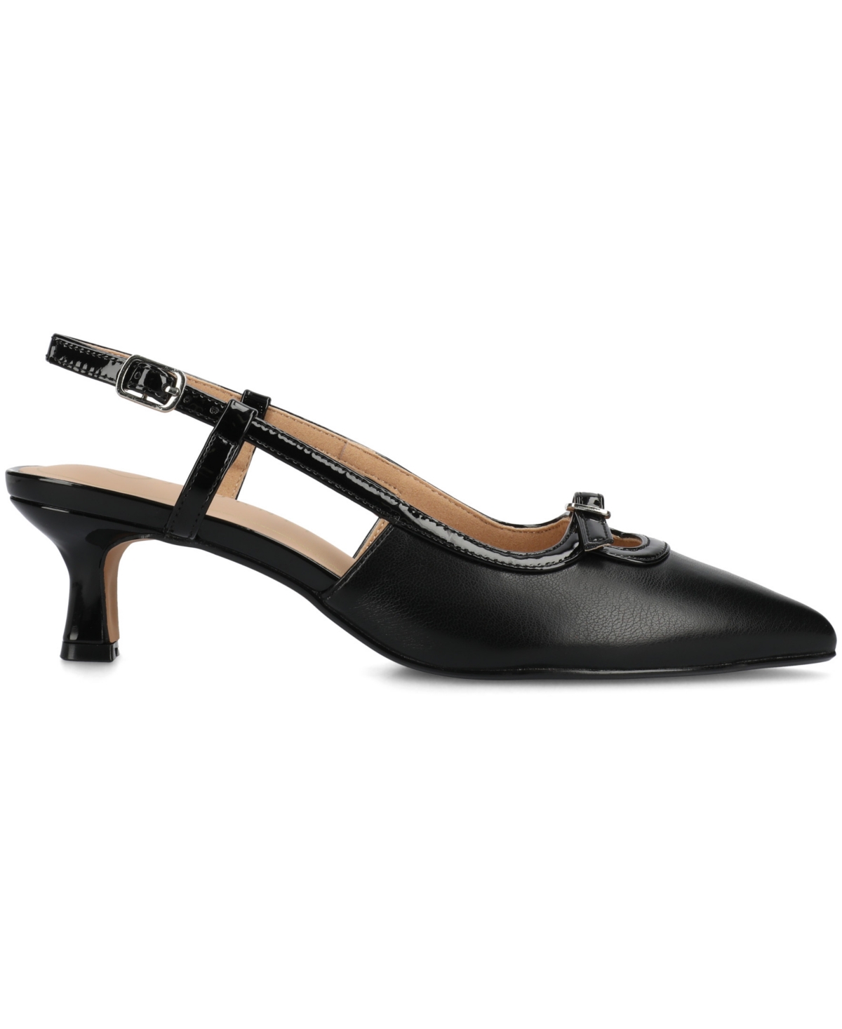 Shop Journee Collection Women's Padma Slingback Kitten Heel Pumps In Black Polyurethane