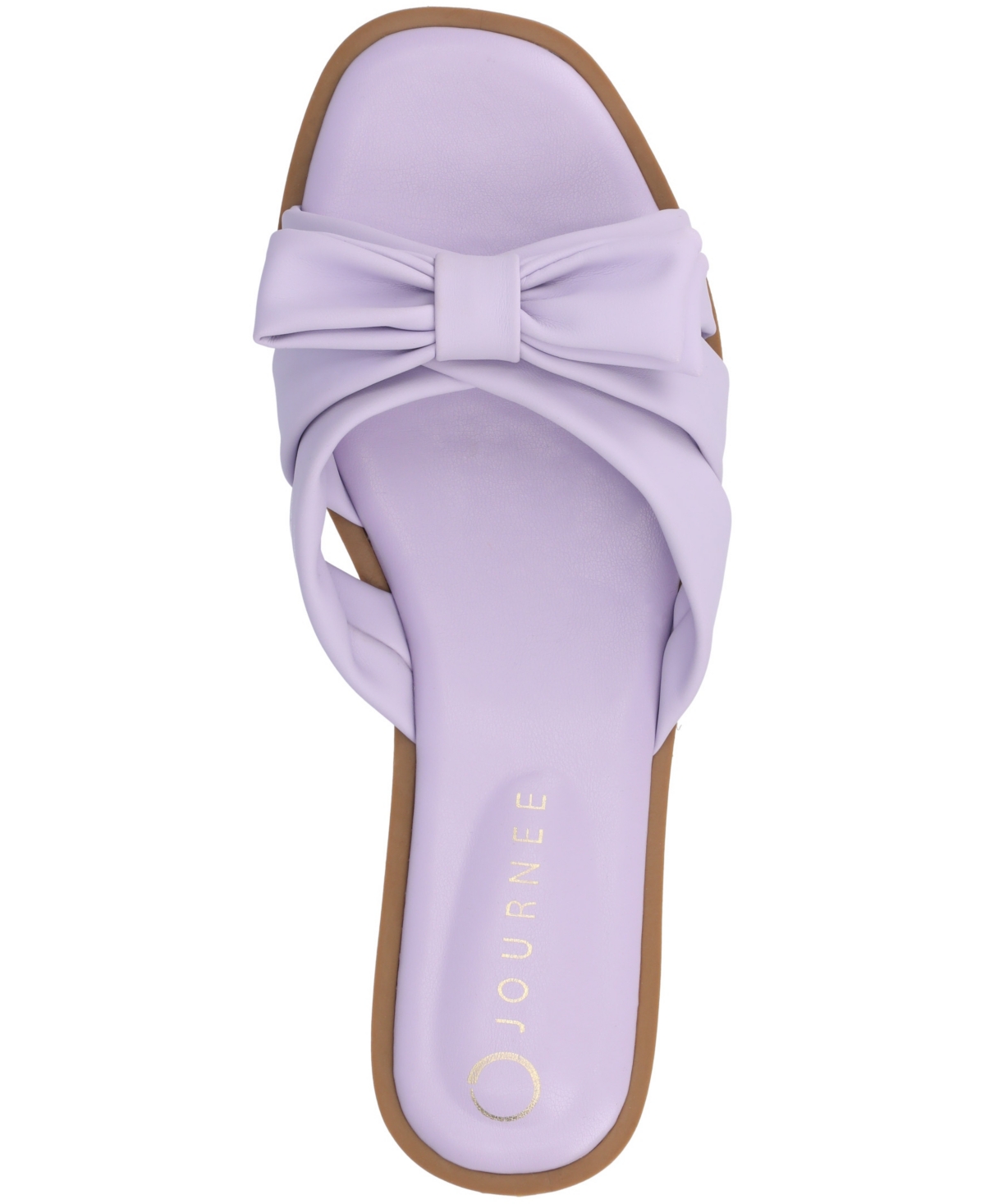 Journee Collection Prylin Bow Slide Sandal In Lilac