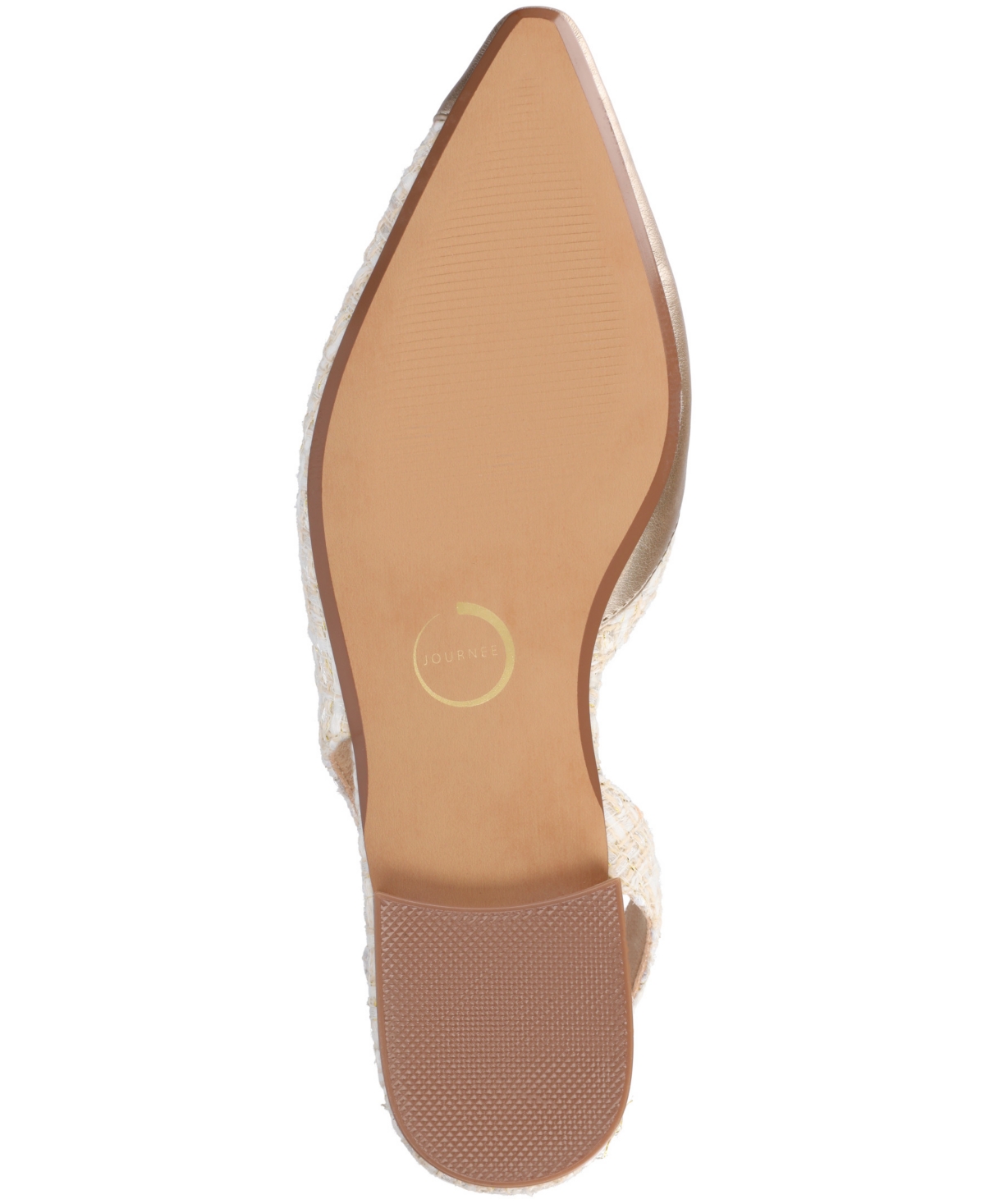 Shop Journee Collection Women's Daphnne Slingback Pointed Cap Toe Flats In Champagne