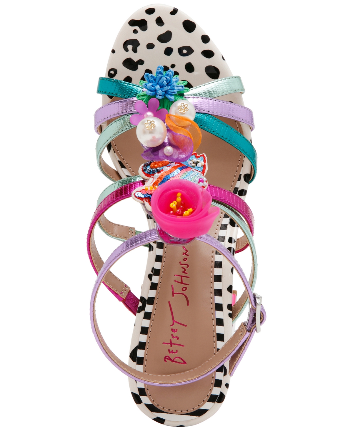 Shop Betsey Johnson Women's Azallia Embellished Strappy Dress Sandals In Pink Multi