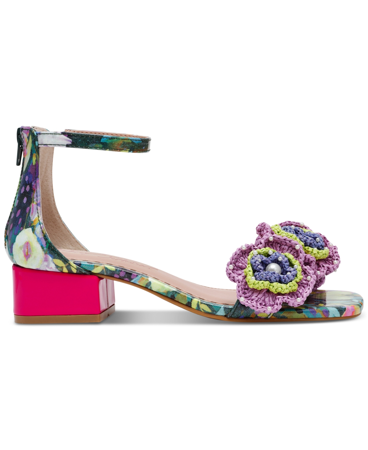 BETSEY JOHNSON WOMEN'S BRANDEE MACRAME EMBELLISHED SANDALS 
