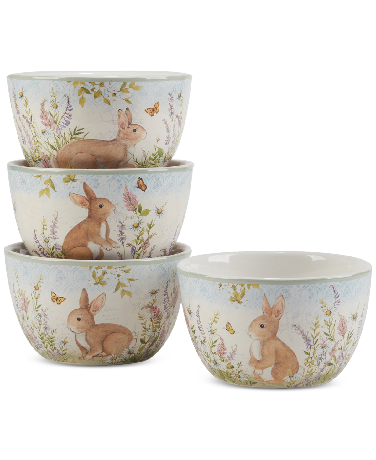 Certified International Easter Meadow Ice Cream Bowls, Set Of 4 In Miscellaneous