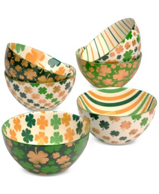 Certified International - St. Patrick's Day Shamrock Bowls, Set of 6