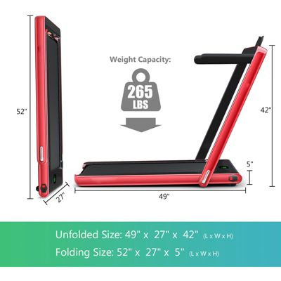 2.25HP 2 in 1 Folding Treadmill with APP Speaker Remote Control