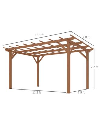 10' x 13' Outdoor Pergola, Wood Gazebo Grape Trellis,