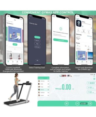 2.25 HP 2-in-1 Folding Walking Pad Treadmill with Dual Display and App Control