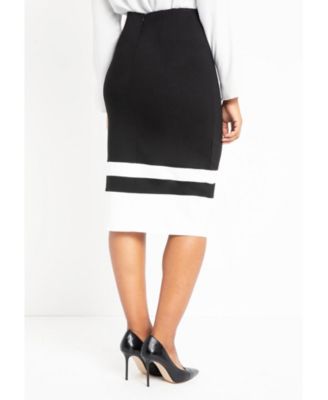 Women's Plus Size Colorblock Column Skirt