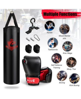 63 Lbs Filled Punching Bag Set with Boxing Gloves