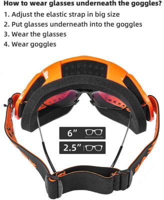 Dirt Bike ATV Goggles Motorcycle Gear Riding Motocross Dirtbike 4-Wheeler MX DH Accessories Goggles Glasses for Men Women Youth UV400 Protection Dust-proof Anti-Slip Strap