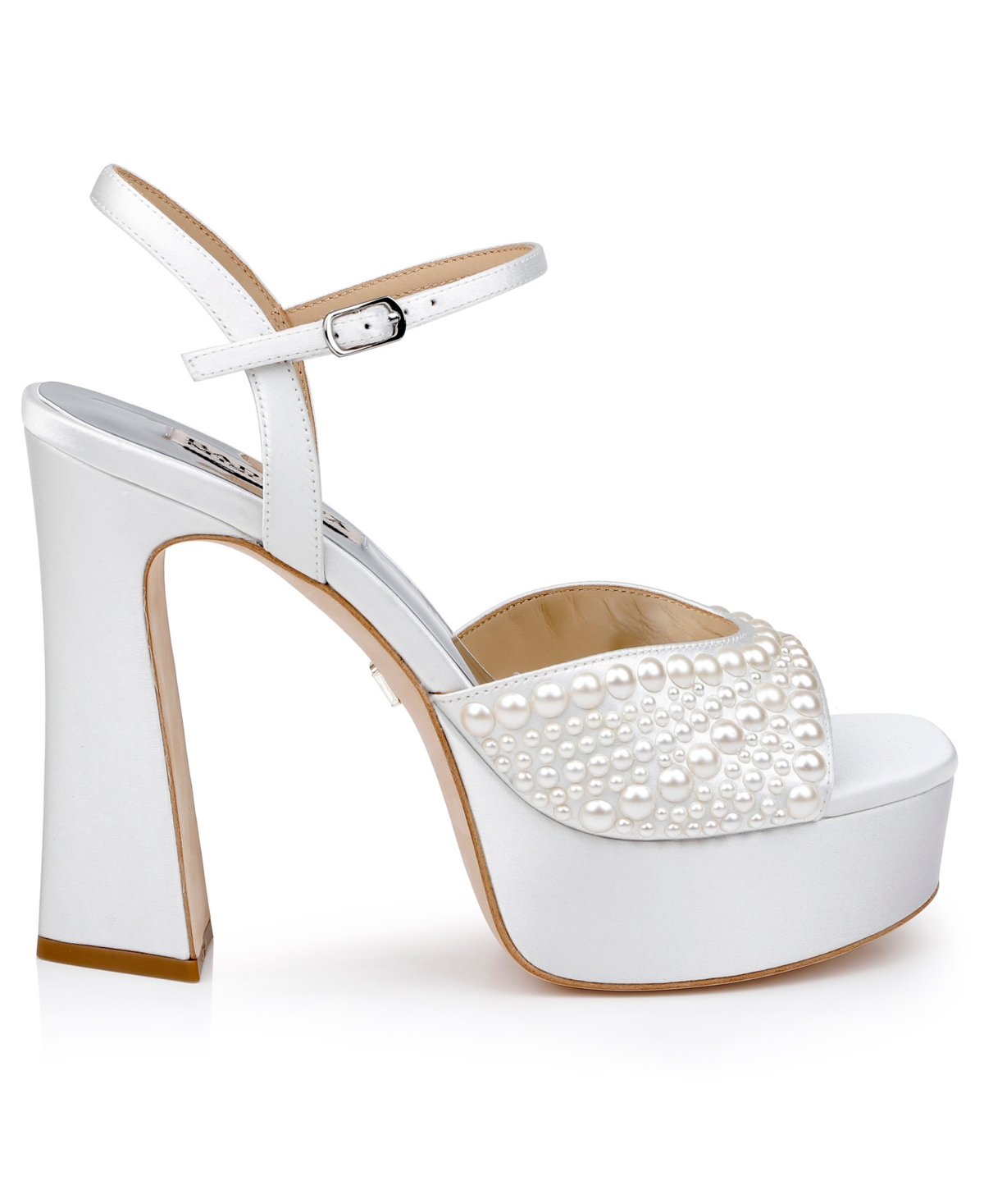 Shop Badgley Mischka Women's Bryleigh Evening Platform Sandals In White Satin