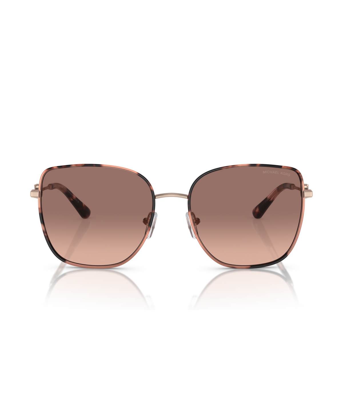 Michael Kors Women's Empire Square 2 Sunglasses, Mk1129j In Rose Gold,pink Tortoise