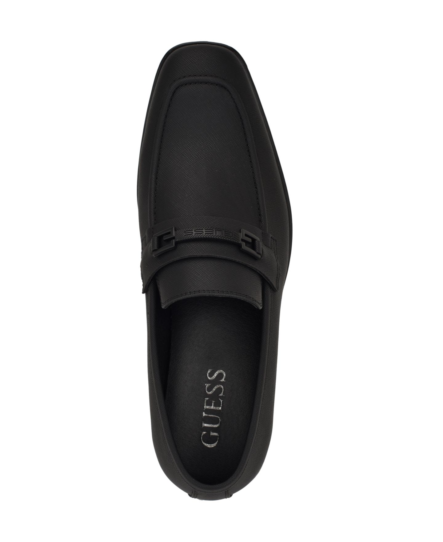 Мужские туфли GUESS Hollas Square Toe Slip-On Dress Loafers, цвет: Чёрный — фото 3