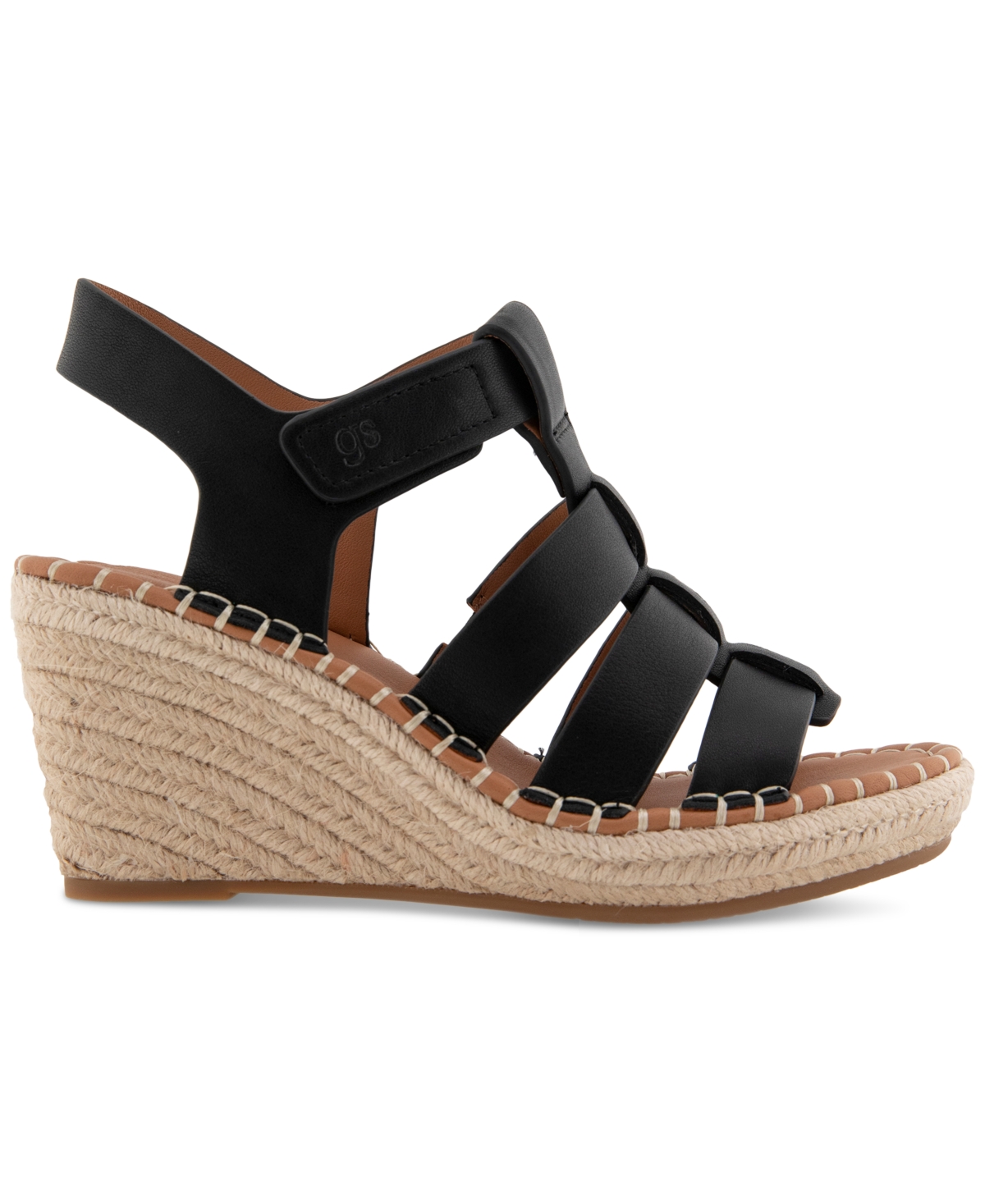 Gentle Souls - Capelin Leather Espadrille Wedge In Black Nubuck