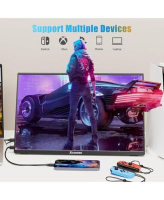 Portable Monitor 15.6 Inch FHD 1080P USB C HDMI, IPS HDR Gaming Computer Display with Smart Cover, Plug&Play, Dual Speakers External Screen for Laptop PC MAC Phone Xbox Switch PS4 Table
