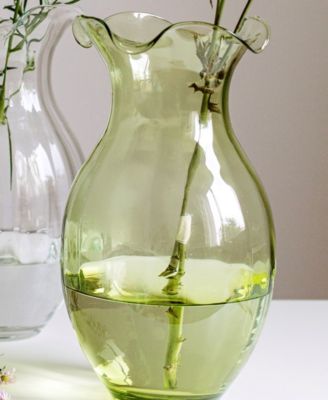 Hibiscus Glass Vertical Fluted Vase, Large