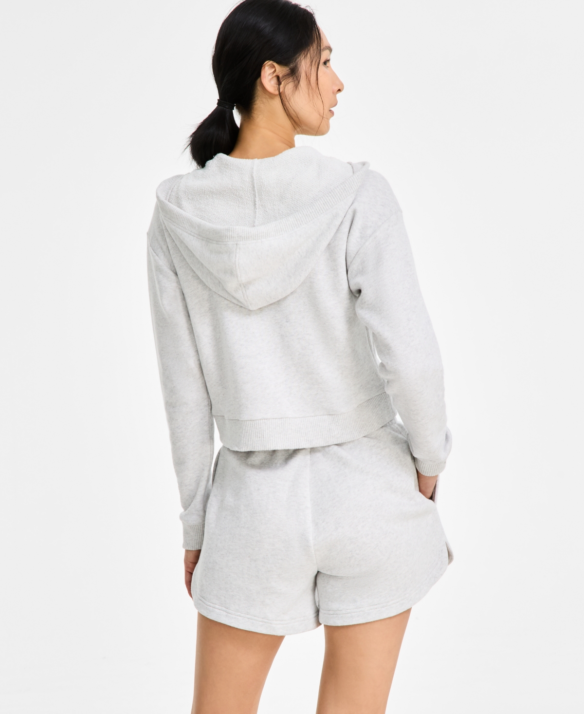 Id Ideology Women's Cropped Zippered Hoodie, Exclusively At Macy's