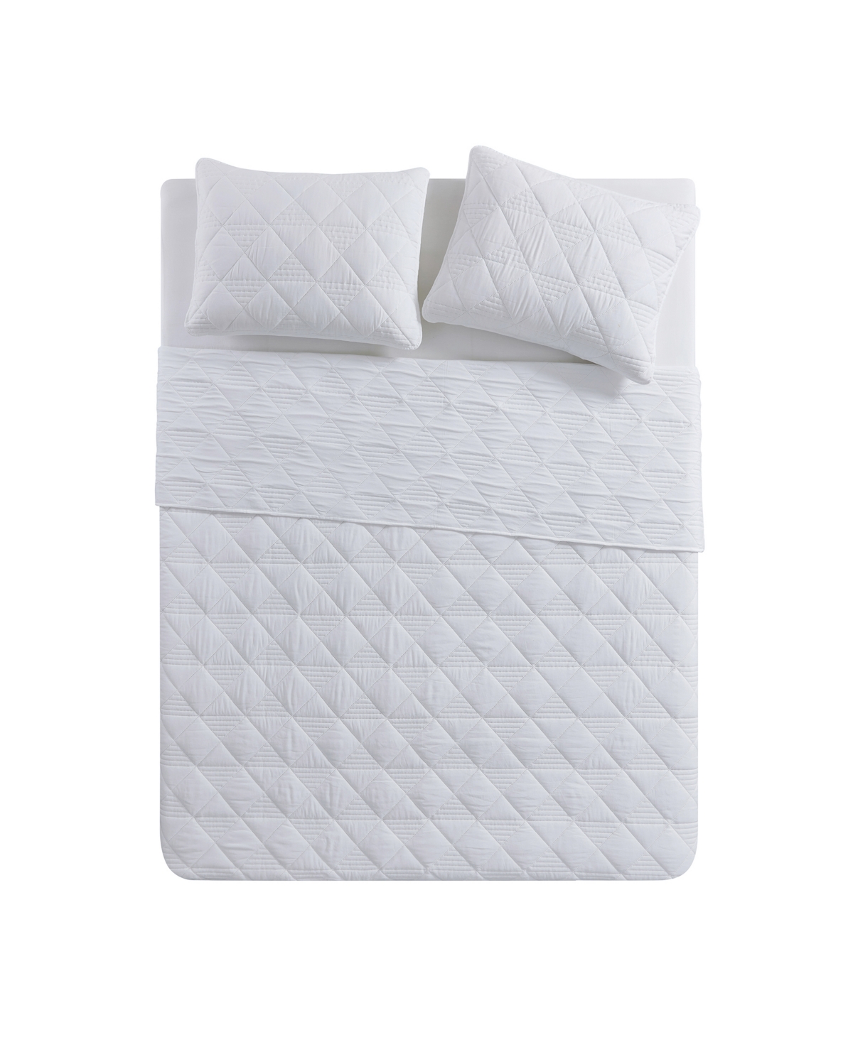 Vcny Home Lucy Pinsonic Diamond Quilt Sets In White