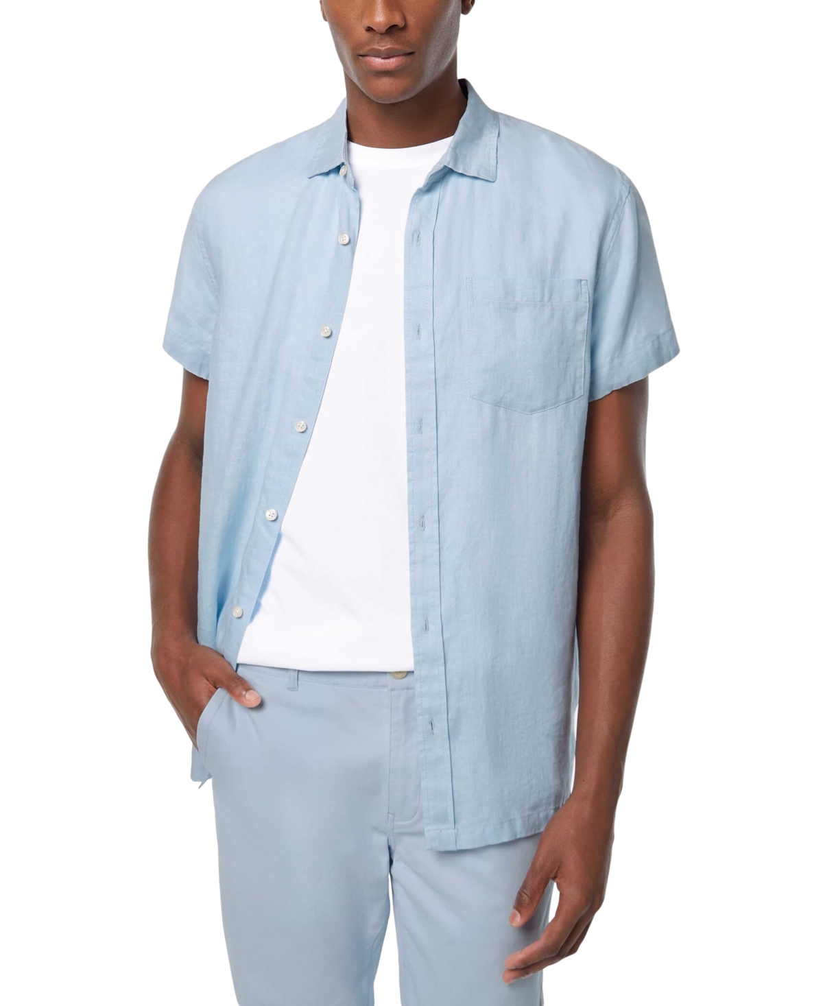 Scotch & Soda Men's Short-sleeve Linen Shirt In Blue