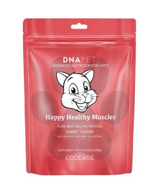 Happy Healthy Muscles Supplement for Cats - Grass-Fed Beef Protein Powder - Collagen & Amino Acid-Rich - Pure Beef Isolate - Suitable for All Life Stages - Unflavored, Non-GMO - 10.58 Oz