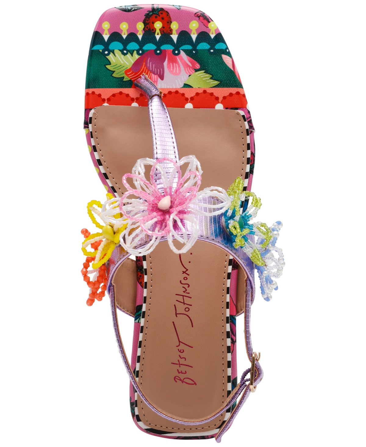 Shop Betsey Johnson Women's Jaydda Thong Slingback Sandals In Berry Multi