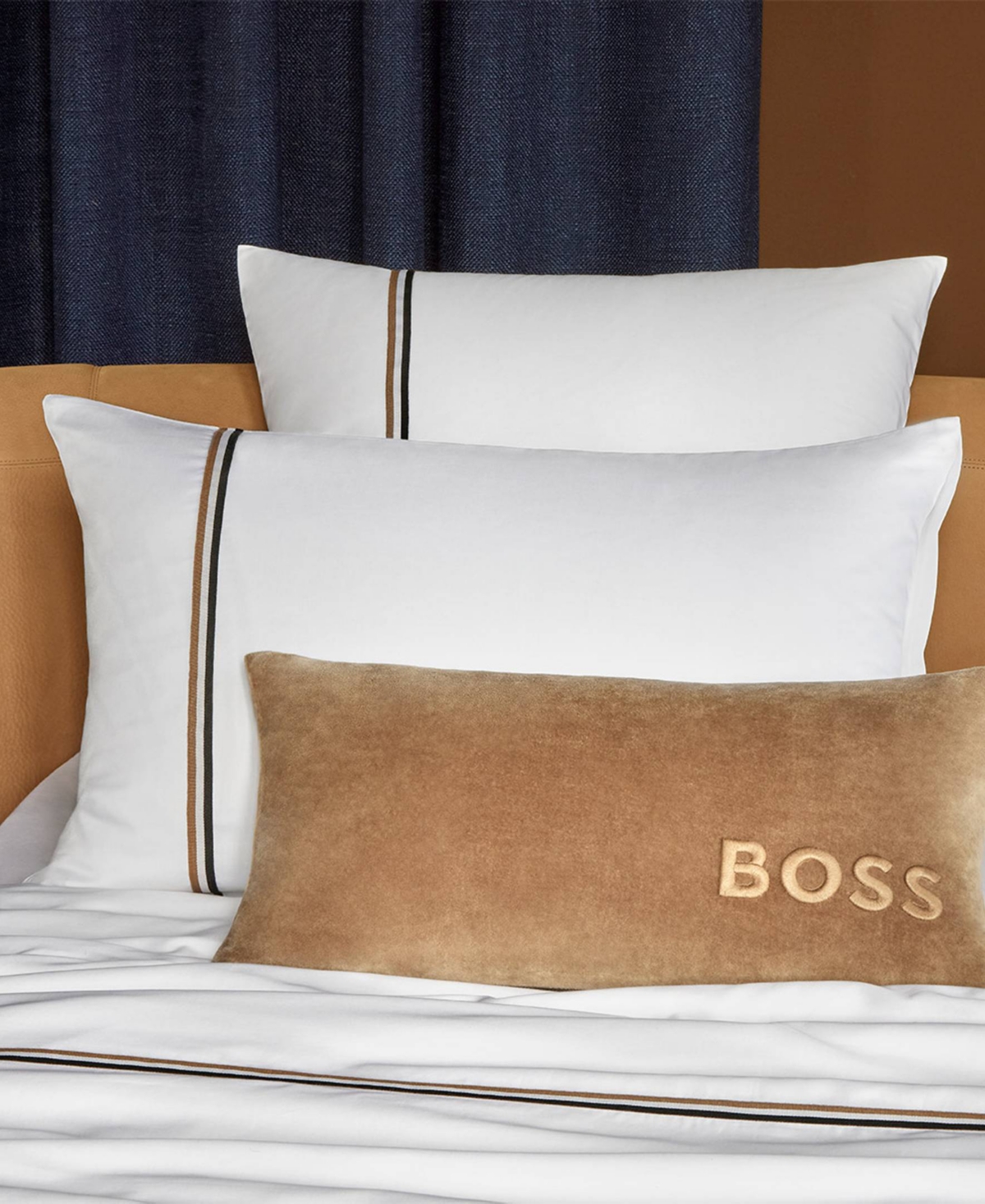 Boss Home By Hugo Boss B Linea 235 Thread Count Cotton Flat Sheet, Full/queen In White