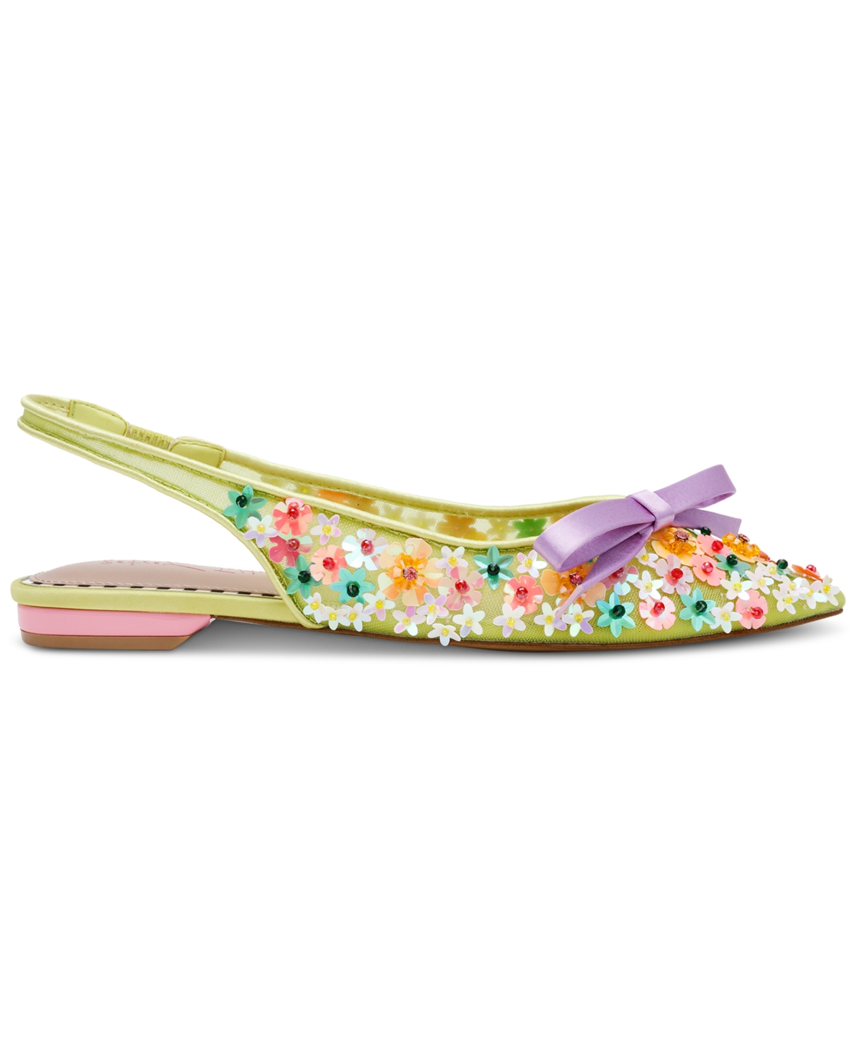 BETSEY JOHNSON WOMEN'S LAYLAH FLORAL SLINGBACK FLATS 