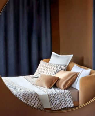 Boss Home By Hugo Boss B Monogram 300 Thread Count Cotton Sheets In Brown And Black