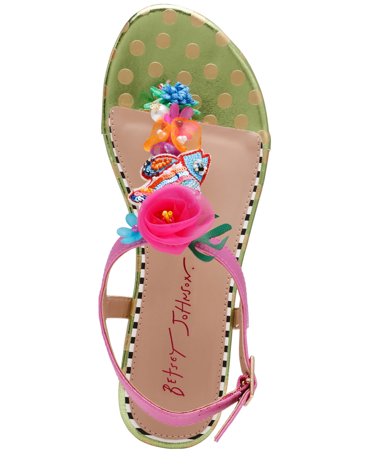 Shop Betsey Johnson Women's Murphee Embellished Thong Slide Sandals In Pink Multi