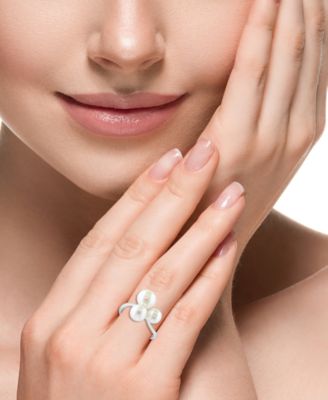 EFFY&reg; Cultured Freshwater Pearl (6, 7, 8mm) Trio Ring in Sterling Silver