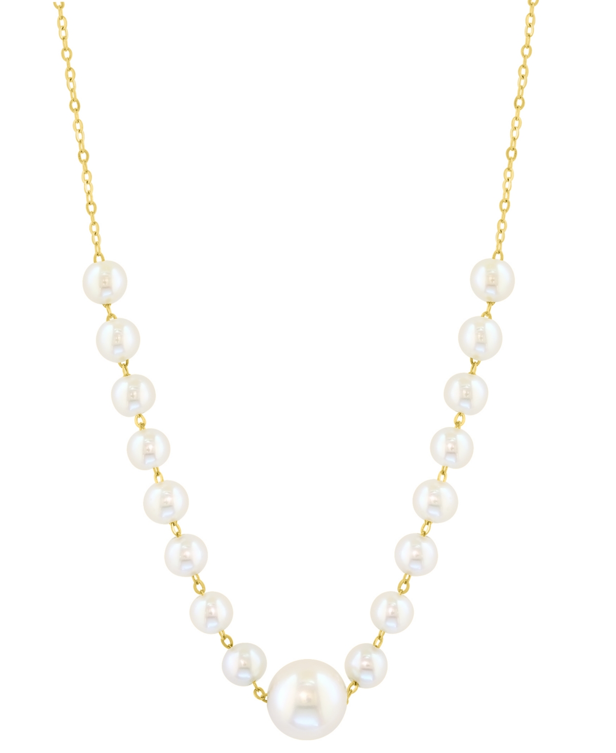 Effy Cultured Freshwater Pearl (3-1/2 & 6-1/2mm) Collar Necklace in 14k Gold, 18" + 2-1/5" extender - Gold
