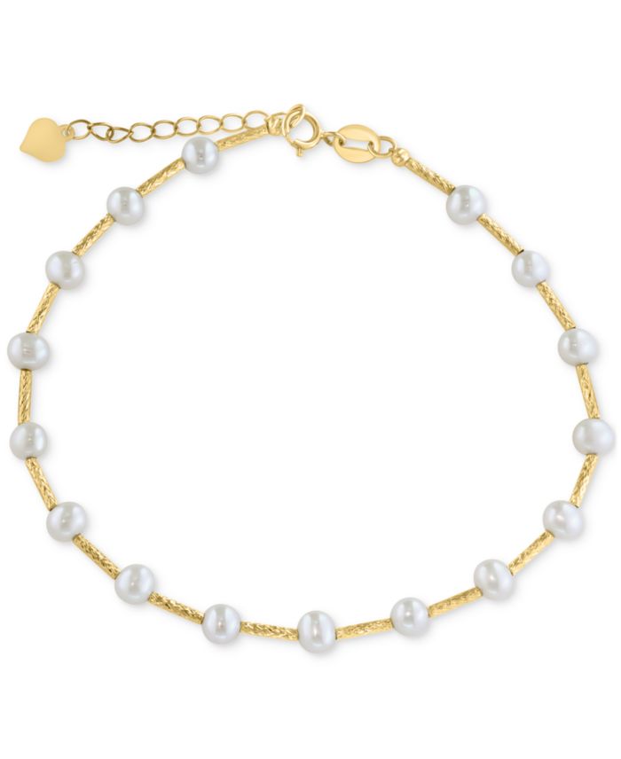 EFFY Collection EFFY® Cultured Freshwater Pearl (4mm) Textured Link