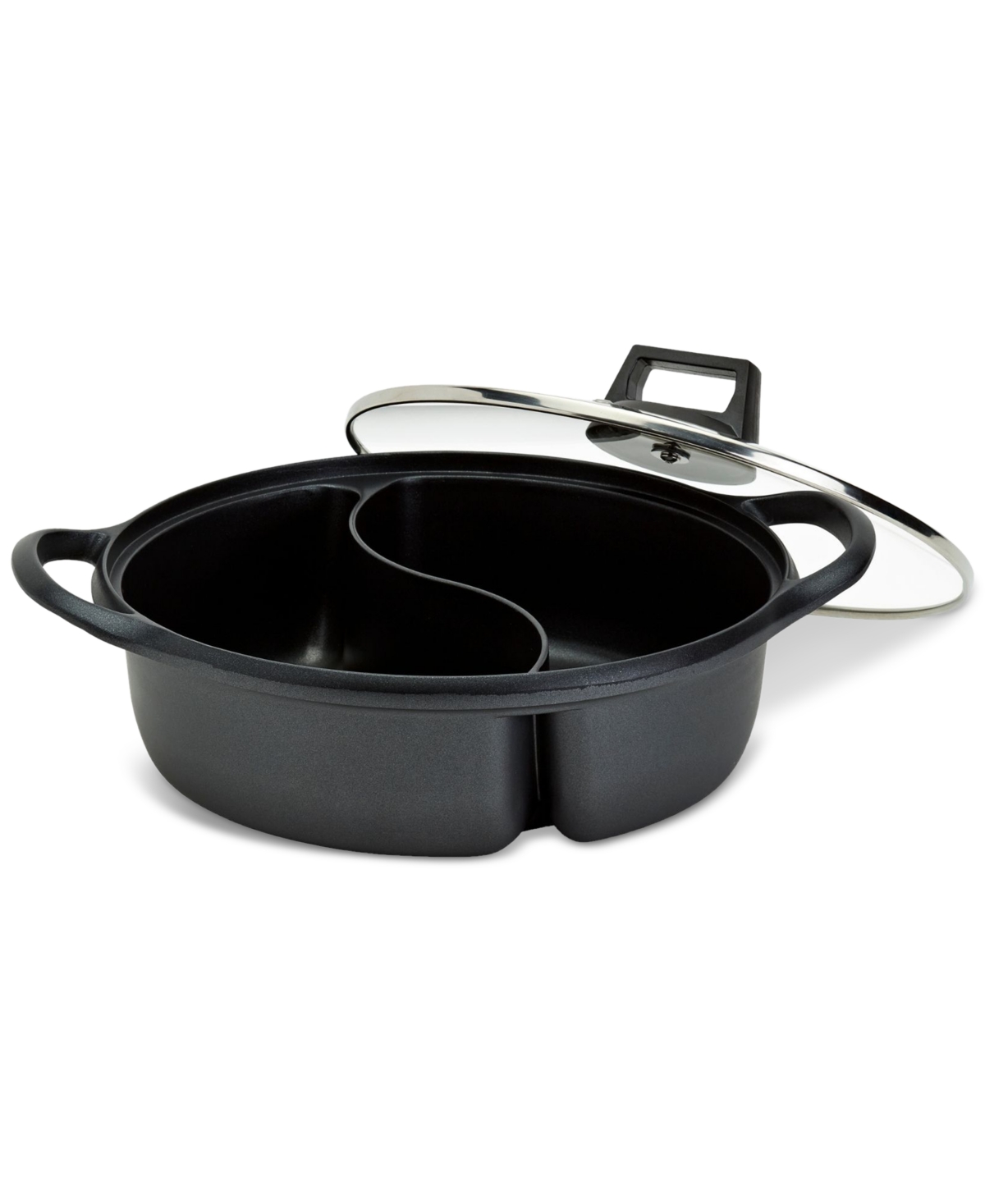 Infuse 4.4-qt. 2-section Nonstick Aluminum Covered Hot Pot In Black