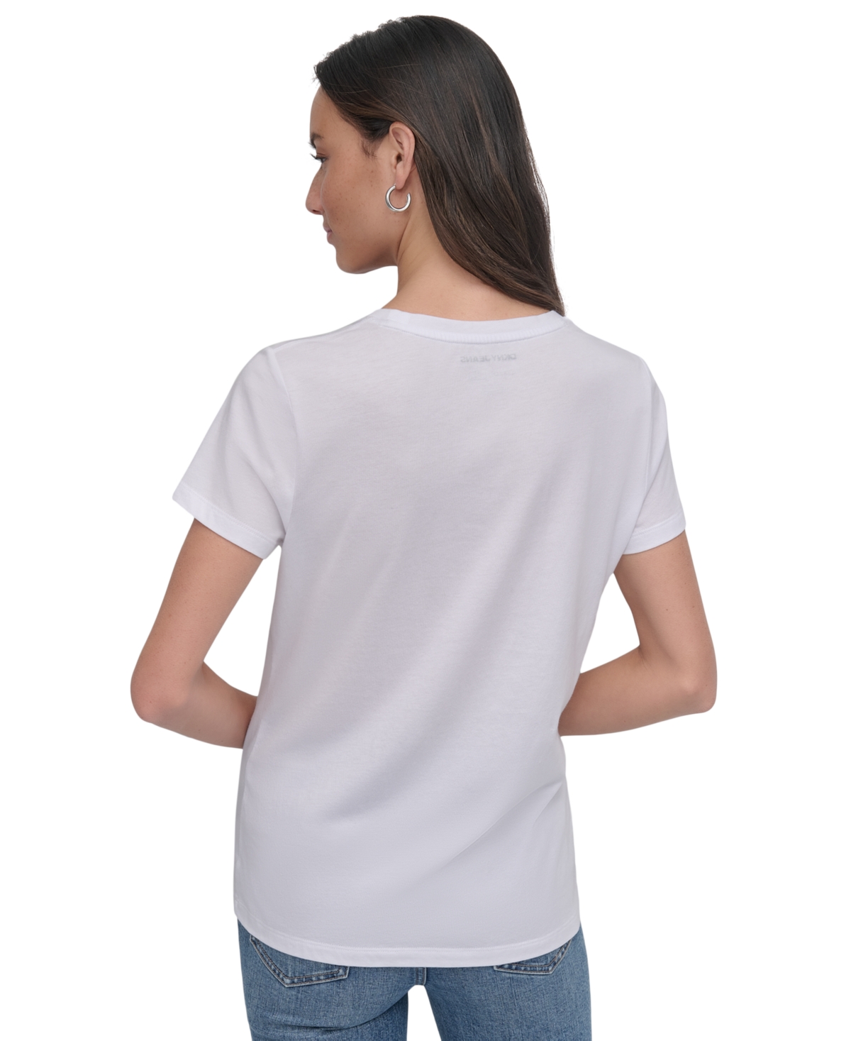 DKNY JEANS WOMEN'S EMBELLISHED LOGO T-SHIRT 