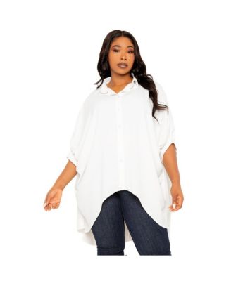 Women's Plus Size Flowy Hi-lo Blouse