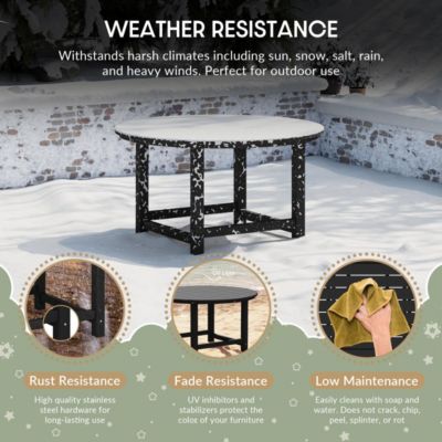 Kids 5-Piece HDPE Outdoor Patio Round Dining Table and Chairs Set