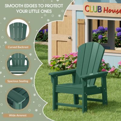 Kids 5-Piece HDPE Outdoor Patio Round Dining Table and Chairs Set