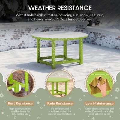 Kids 5-Piece HDPE Outdoor Patio Round Dining Table and Chairs Set