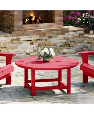 Low Outdoor HDPE Round Patio Coffee Table