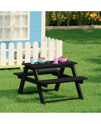 Outdoor Patio Kids HDPE Plastic Picnic Bench Table