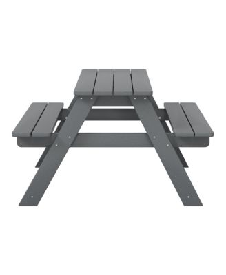 Outdoor Patio Kids HDPE Plastic Picnic Bench Table
