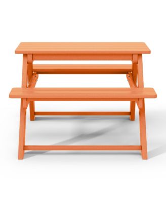 Outdoor Patio Kids HDPE Plastic Picnic Bench Table