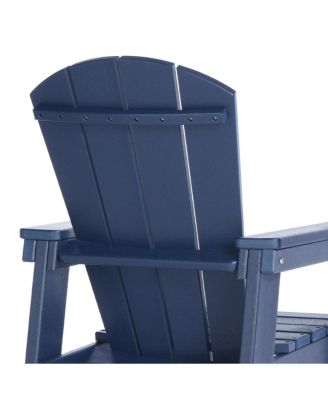 2-Piece Kids Outdoor HDPE Adirondack Chair With Square Side Table Set