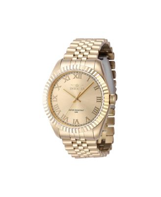 Men's 47406 Specialty Quartz 3 Hand Gold Dial Watch