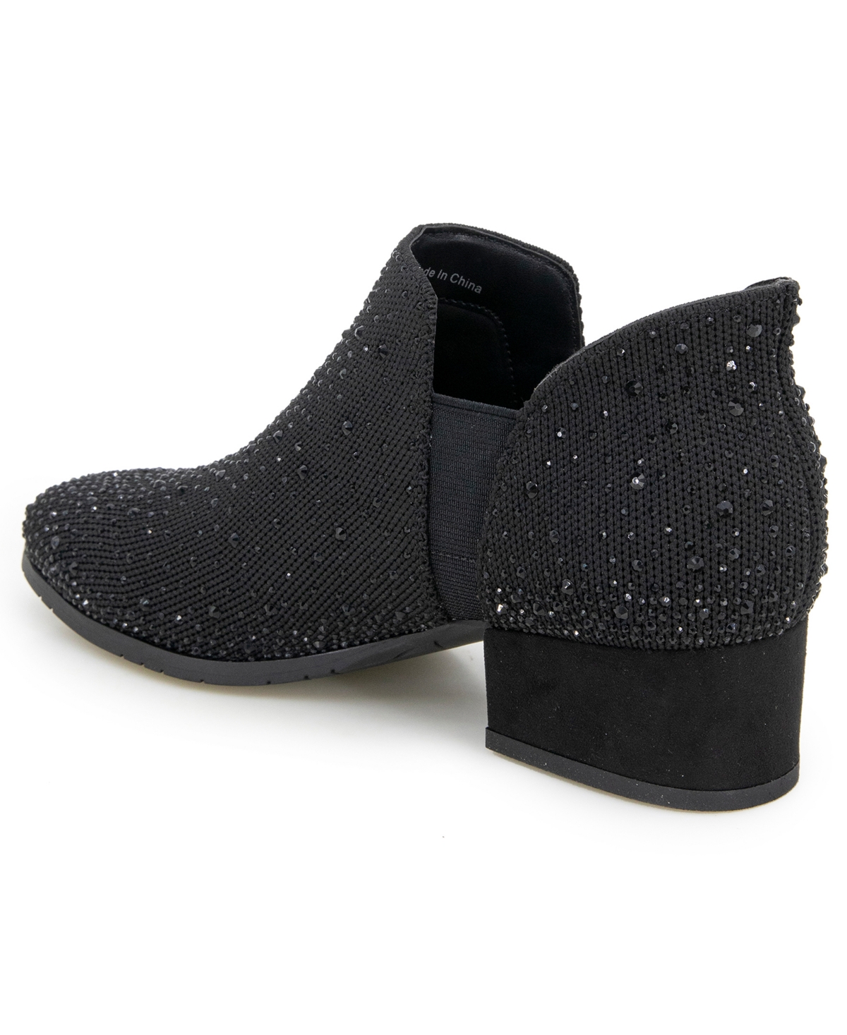 Kenneth Cole Reaction Women's Side Ez Knit Slip-on Booties In Black