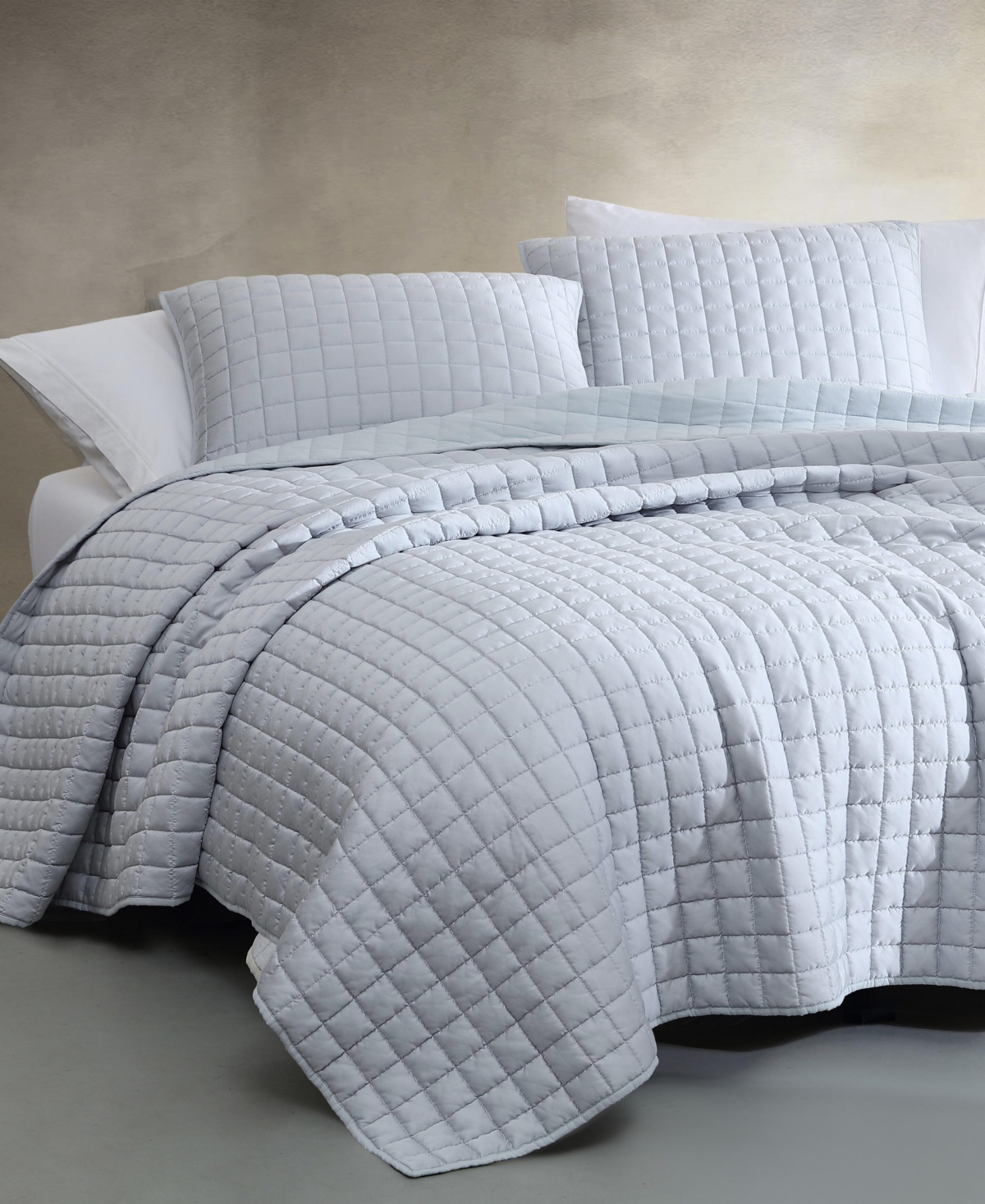 Calvin Klein Lyocell Solid 3-pc. Quilt Set, Queen In Dawn Blue