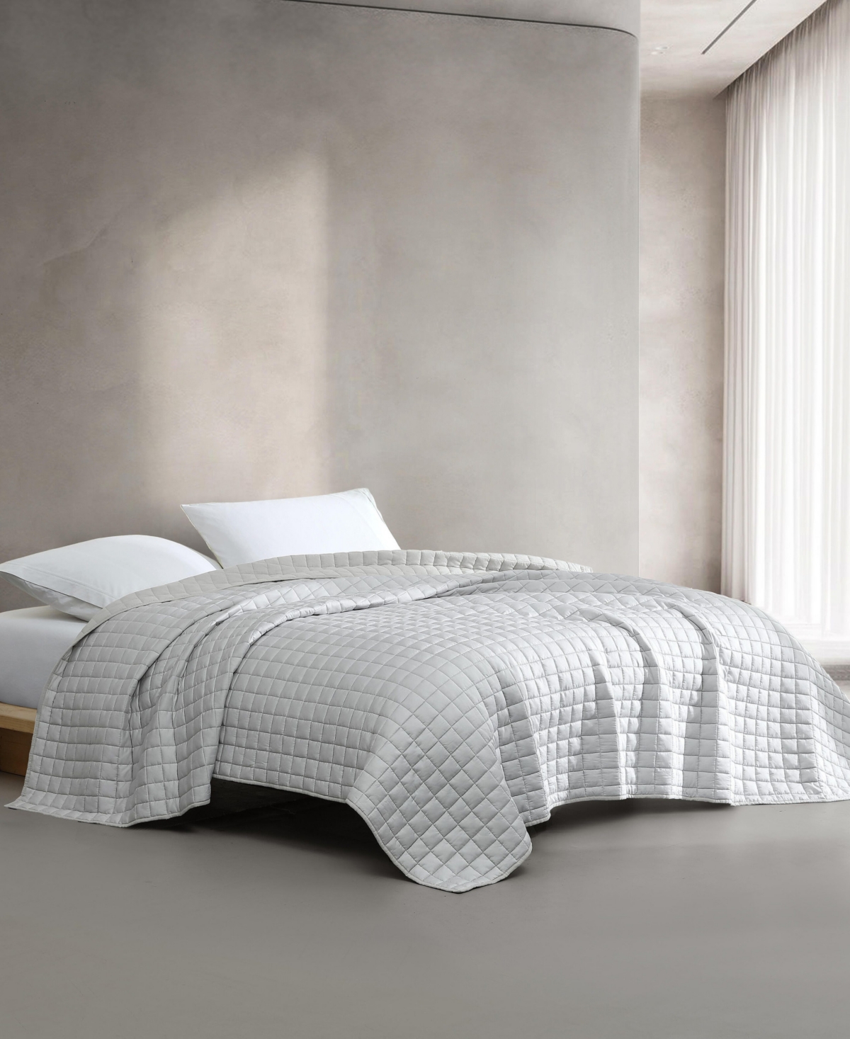 Calvin Klein Lyocell Solid 3-pc. Quilt Set, Queen In Aluminum Gray