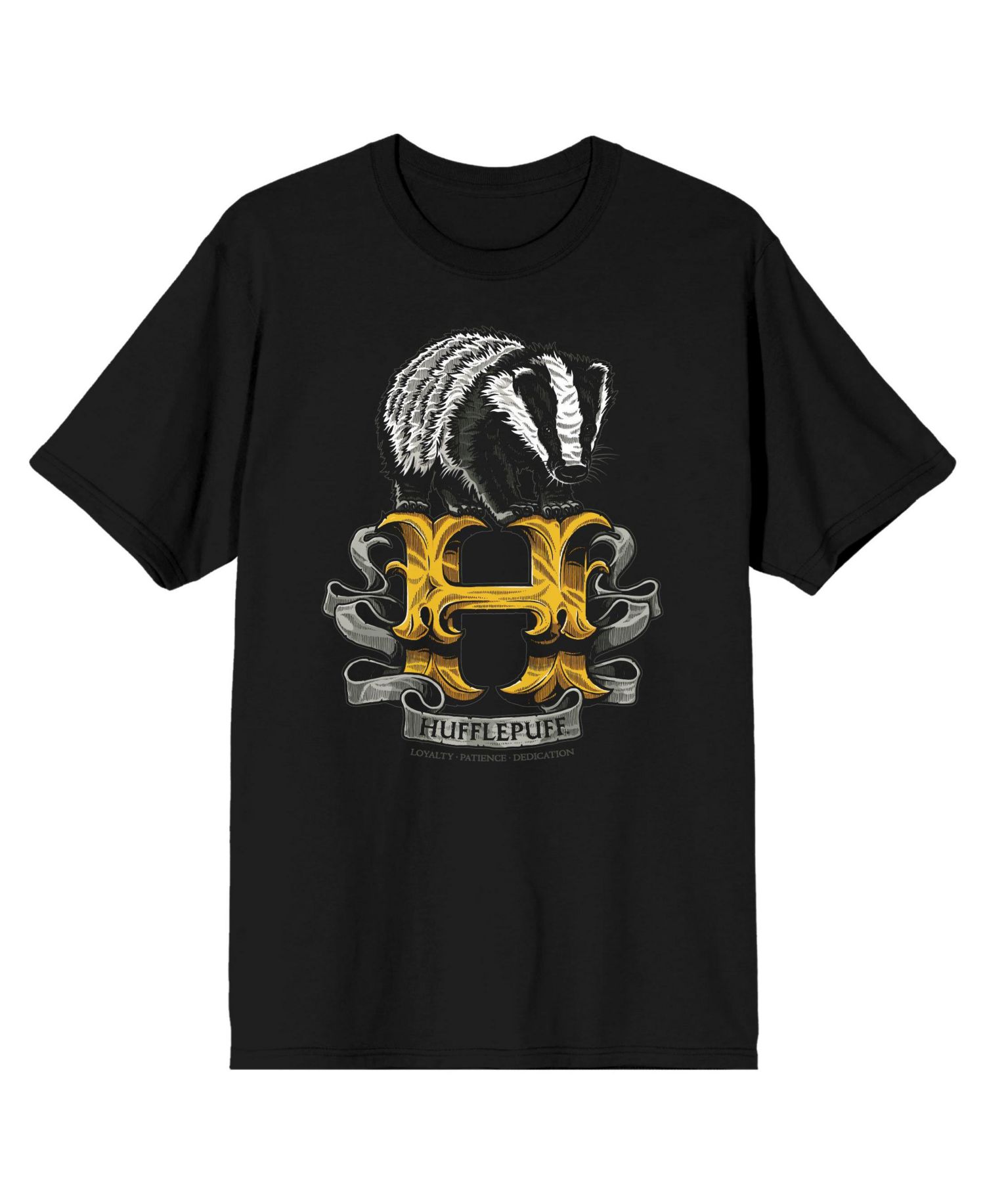Big & Tall Hufflepuff Badger Black T-shirt-4XL